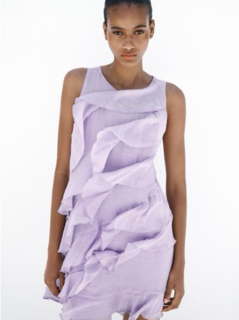 Zara Lilac Ruffle Mini Dress